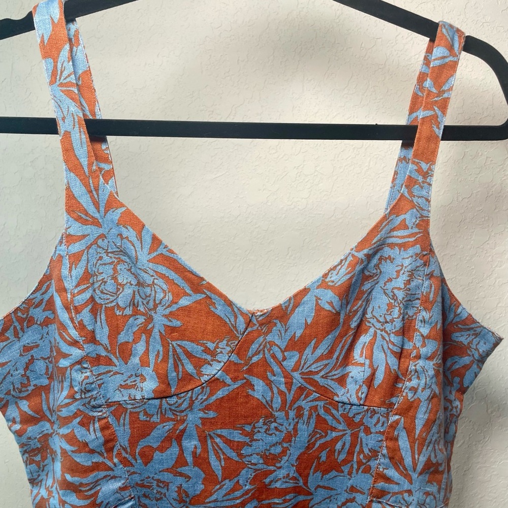 Madewell Sweetheart Mini Dress in Floral 100% Linen - Picture 5 of 8